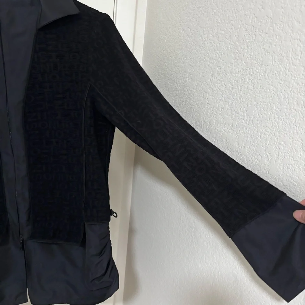 Trunk Hiroko Koshino black Lyocell nylon blend zip up jacket 40